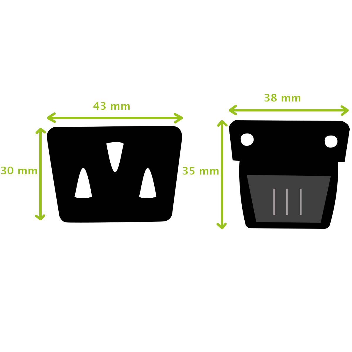 Fermeture de cartable TUCK de 38x35mm, accessoire pour sac à dos ou cartable, en plastique robuste.