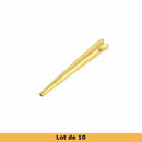 Embouts en laiton massif pour lacet rond 4 mm, lot de 10 accessoires pour finition et fixation.