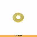 Rondelles en laiton massif de 11mm, accessoires en métal doré, montrant leur surface lisse et leur forme circulaire.