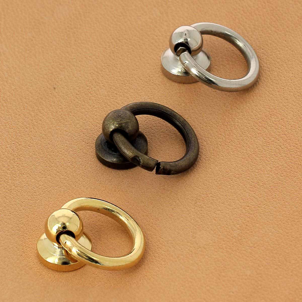 Bouton de col avec anneau pour lanière de 10mm, accessoire en métal, avec vis 3x5mm, pour fixation solide.