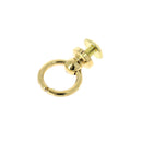 Bouton de col avec anneau en or pour lanière de 10mm, accessoire en métal avec vis de 3x5mm, design élégant et luxe.
