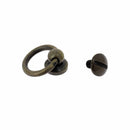 Bouton de col avec anneau en laiton vieilli pour lanière de 10 mm, accessoire pour fixation de lanière en cuir.