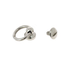 Bouton de col avec anneau en nickel pour lanière de 10 mm, accessoire en métal avec vis de 3x5 mm.
