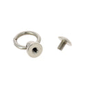 Bouton de col avec anneau en nickel pour lanière de 10mm, accessoire en métal avec vis de 3x5mm.