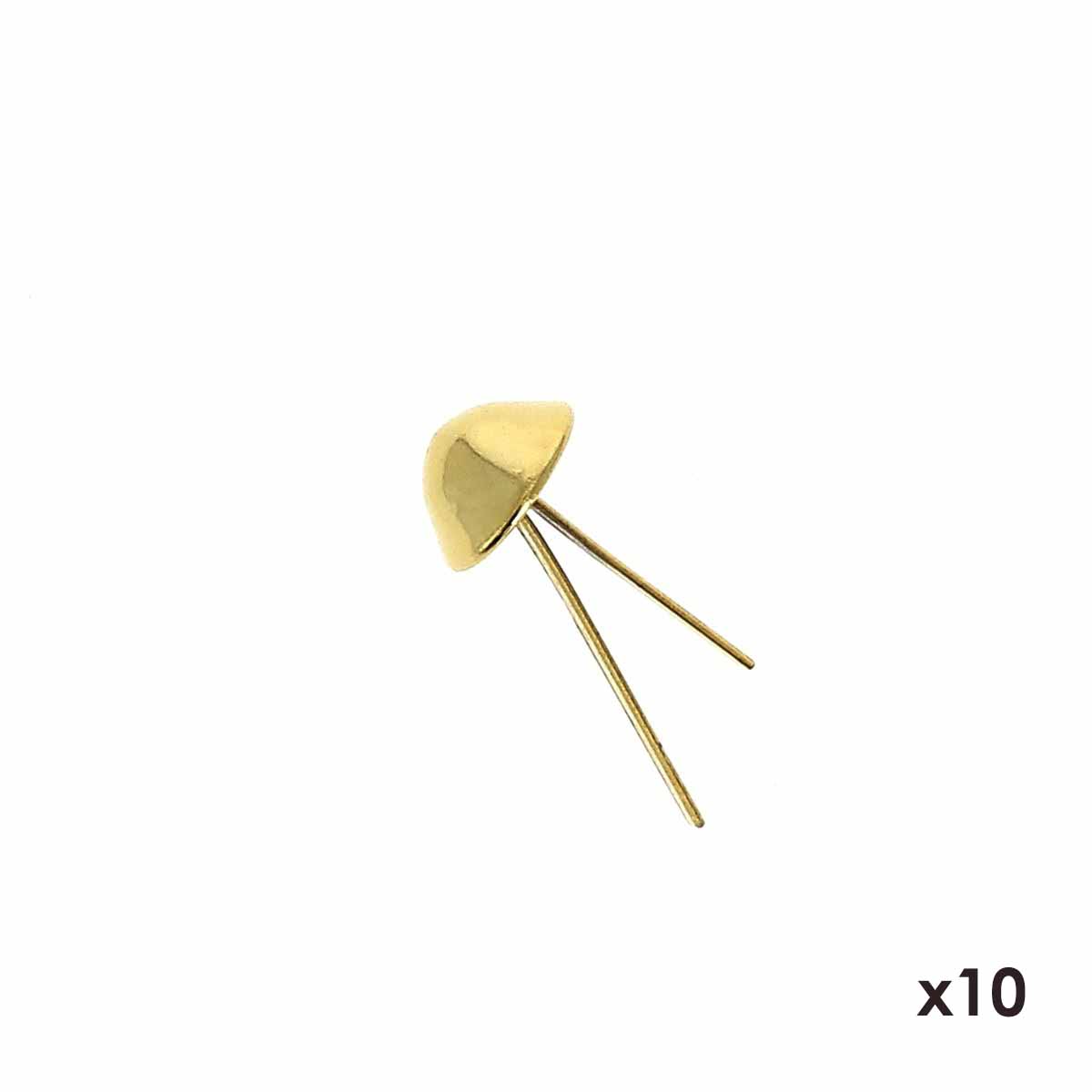 Lot de 10 pieds de sac coniques en or clair de 9 mm, accessoires pour sacs, marque Autres, visibles en détail.