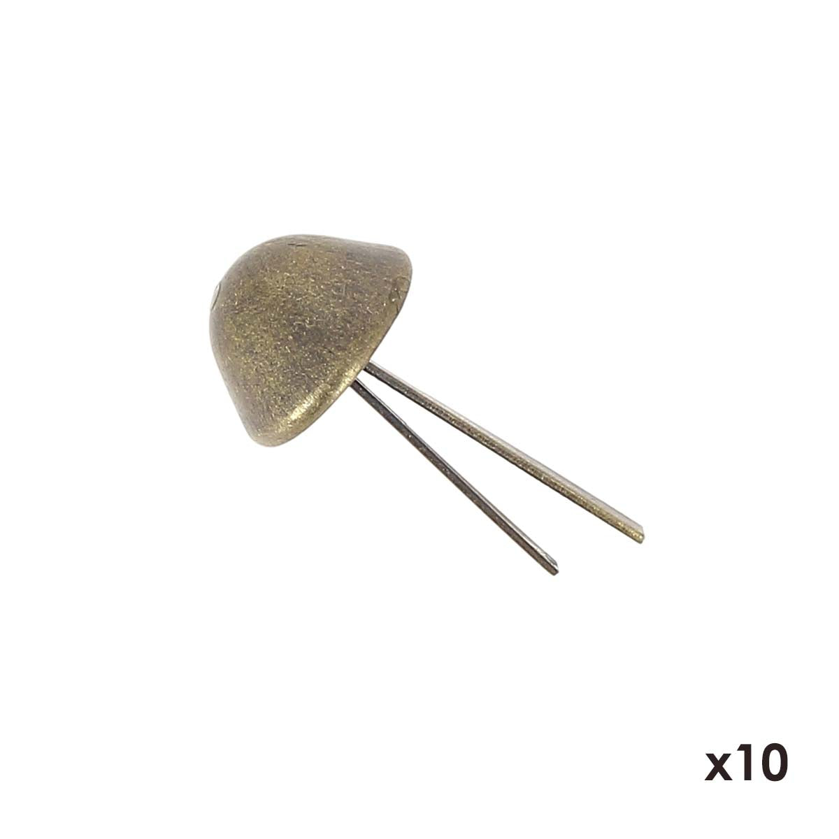 Lot de 10 pieds de sac coniques en laiton vieilli, 14 mm, accessoires pour sacs, design élégant et robuste.