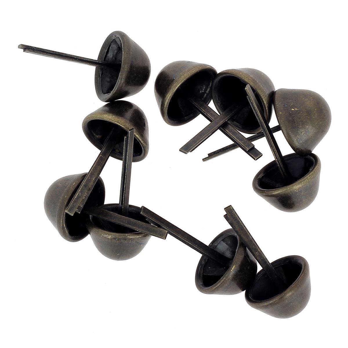 Lot de 10 pieds de sac coniques en laiton vieilli, 18 mm, accessoires pour sacs, pour fixation et décoration.