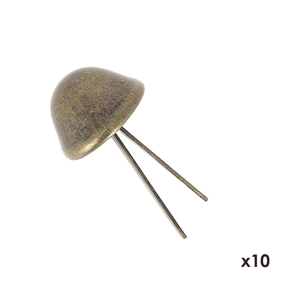 Lot de 10 pieds de sac coniques en laiton vieilli, accessoires pour sacs, diamètre 18 mm.