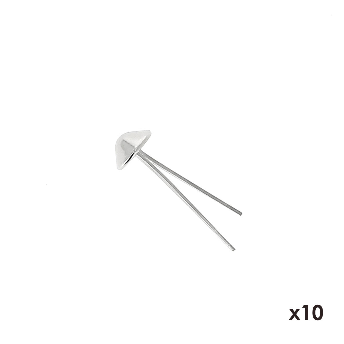 Lot de 10 pieds de sac coniques en nickel, accessoires pour sacs, design simple et pratique, diamètre 7 mm.
