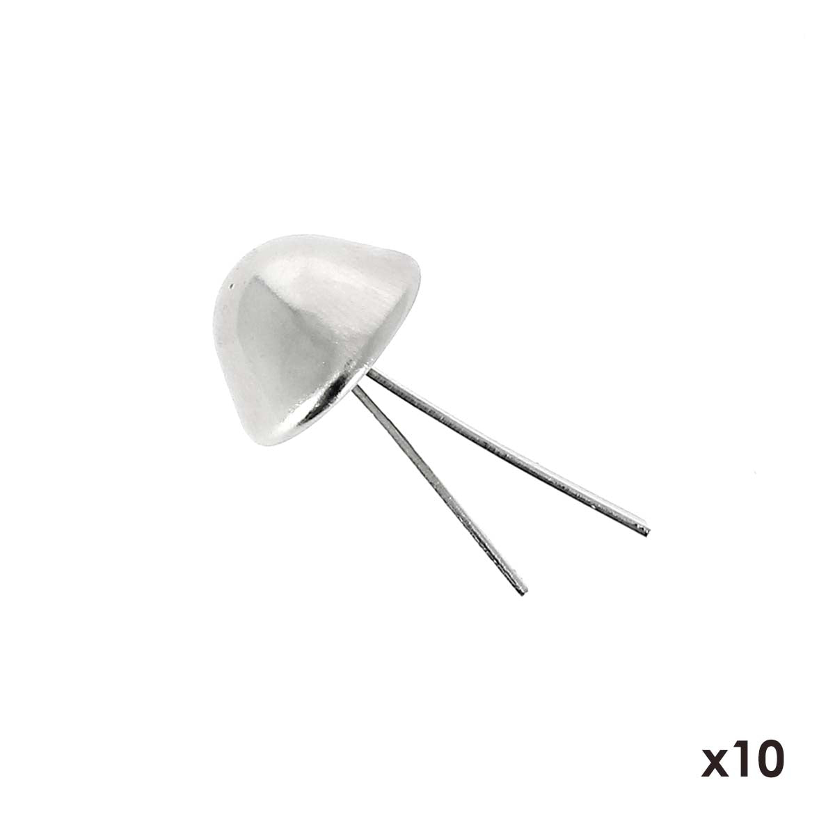 Lot de 10 pieds de sac coniques en nickel, accessoire pratique pour sacs, diamètre 14mm, fabrication robuste et élégante.