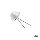 Lot de 10 pieds de sac coniques en nickel, accessoire pratique pour sacs, diamètre 14mm, fabrication robuste et élégante.