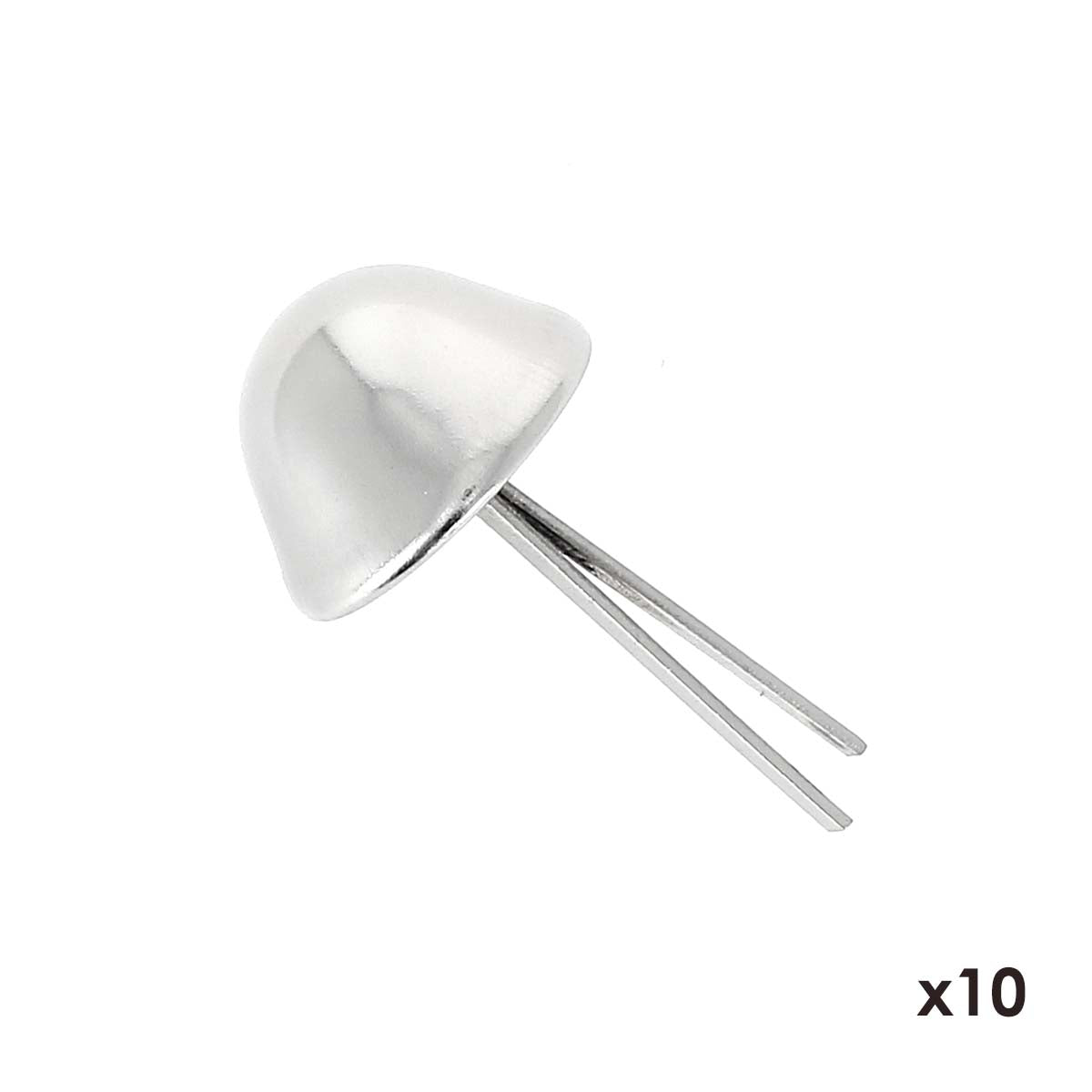 Lot de 10 pieds de sac coniques en nickel, accessoires pour sacs, diamètre 18 mm, design pratique et résistant.