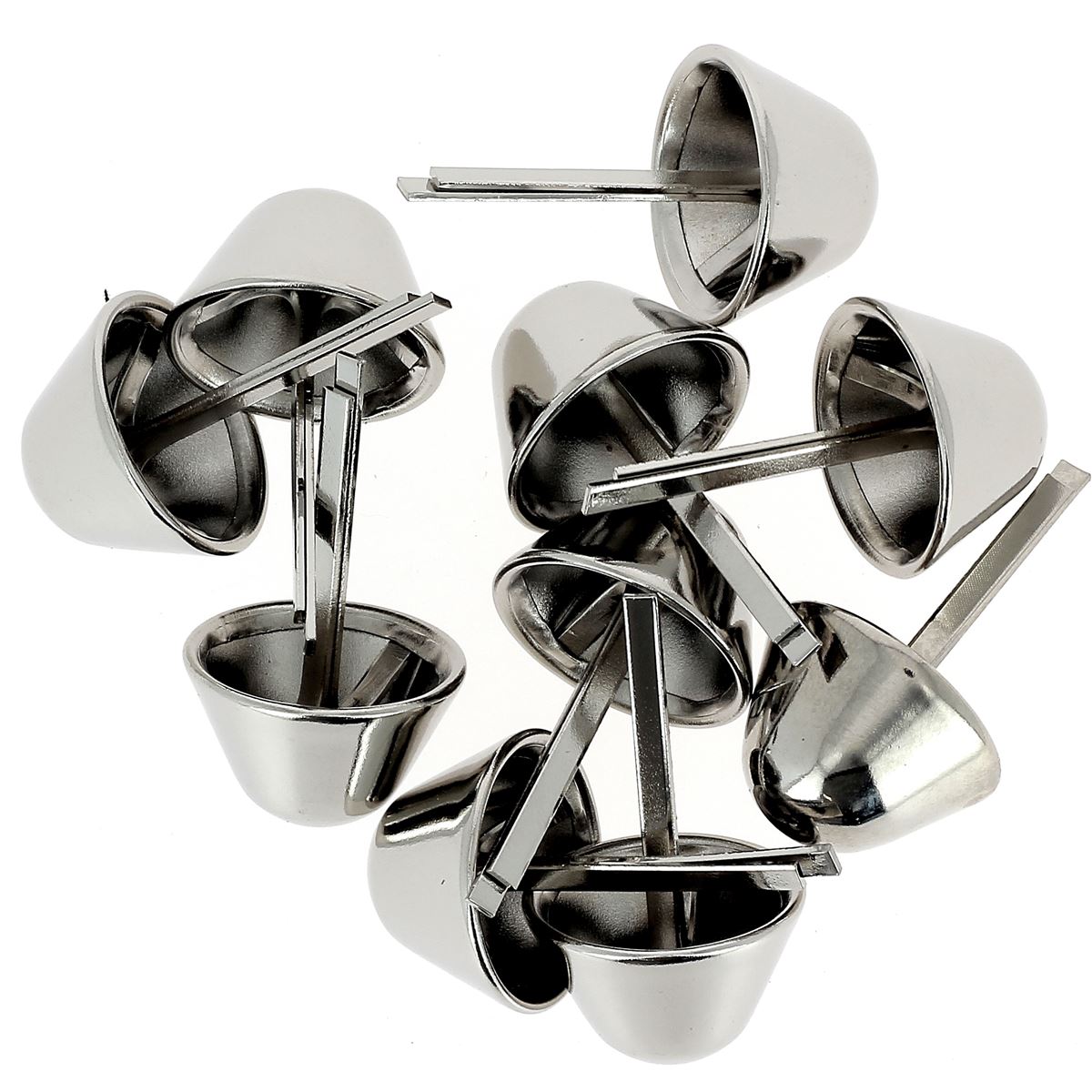 Lot de 10 pieds de sac coniques en nickel, accessoires pour sacs, diamètre 22 mm.