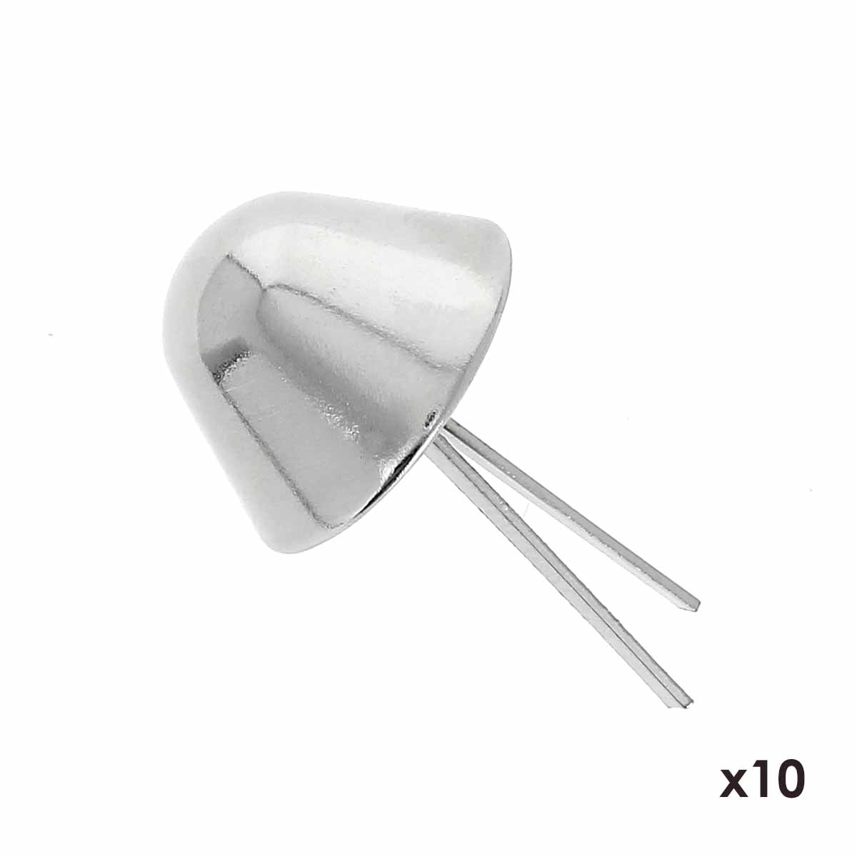 Lot de 10 pieds de sac coniques en nickel, accessoires pour sacs, diamètre 22 mm, finition métallique.