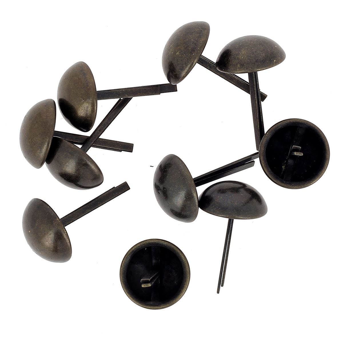 Lot de 10 pieds de sac ronds en laiton vieilli, 18 mm, accessoires pour sacs, design rond et durable, image claire des pièces.