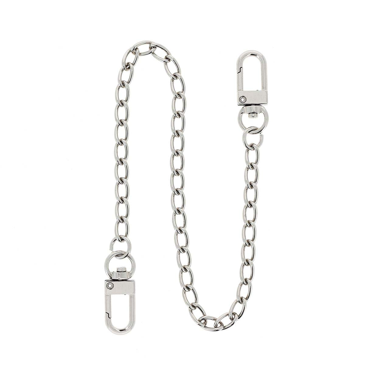 Chaîne de sac en métal de 35cm de la marque Sofia, accessoire pour sac à main en nickel.