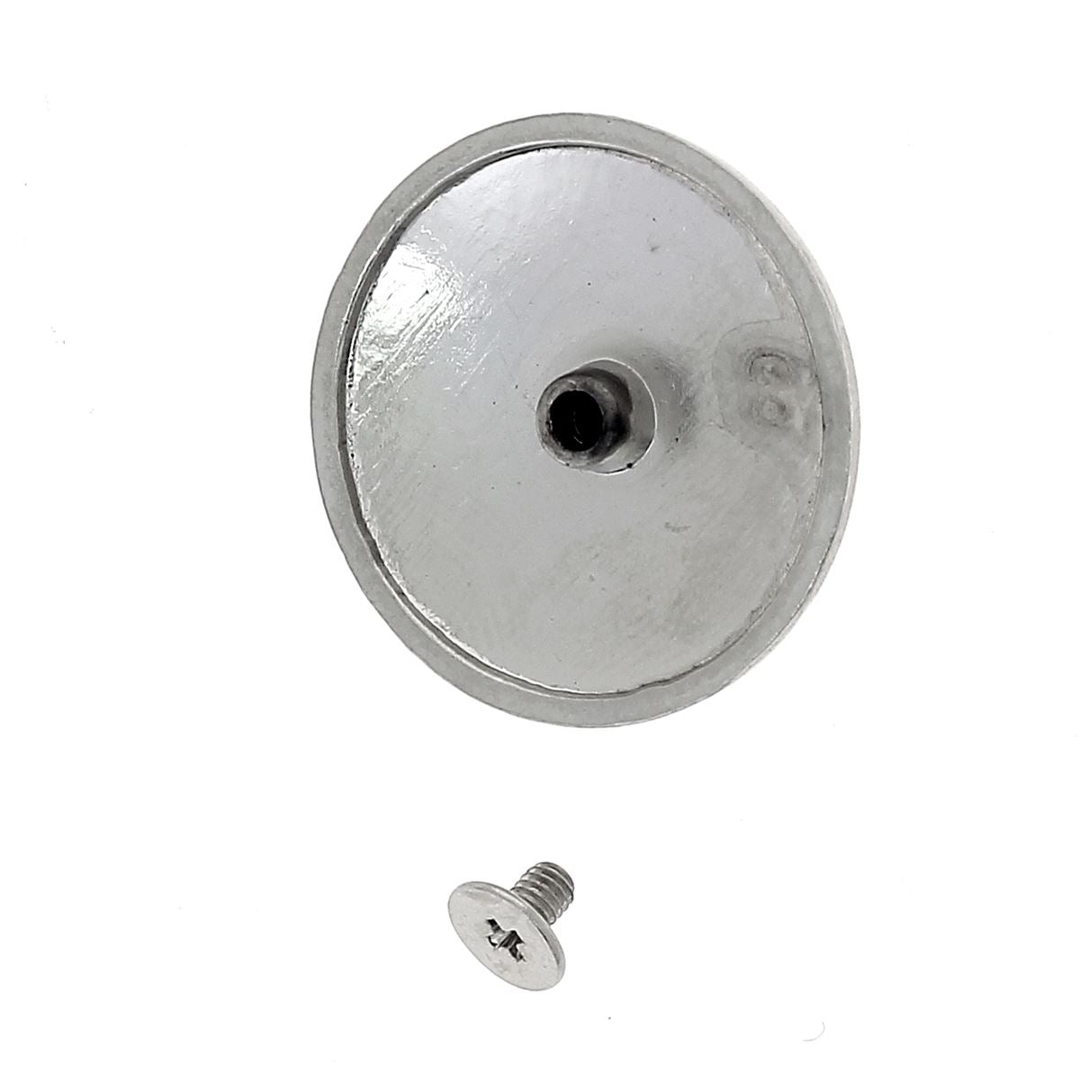 Concho à visser rond Tiare de 30 mm, accessoire en nickel pour bijoux ou vêtements, avec motif floral.