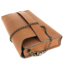 Demi-chaîne de sac en métal laiton vieilli avec bouton et anneau, accessoire Sofia de 35 cm, pour sac à main élégant.