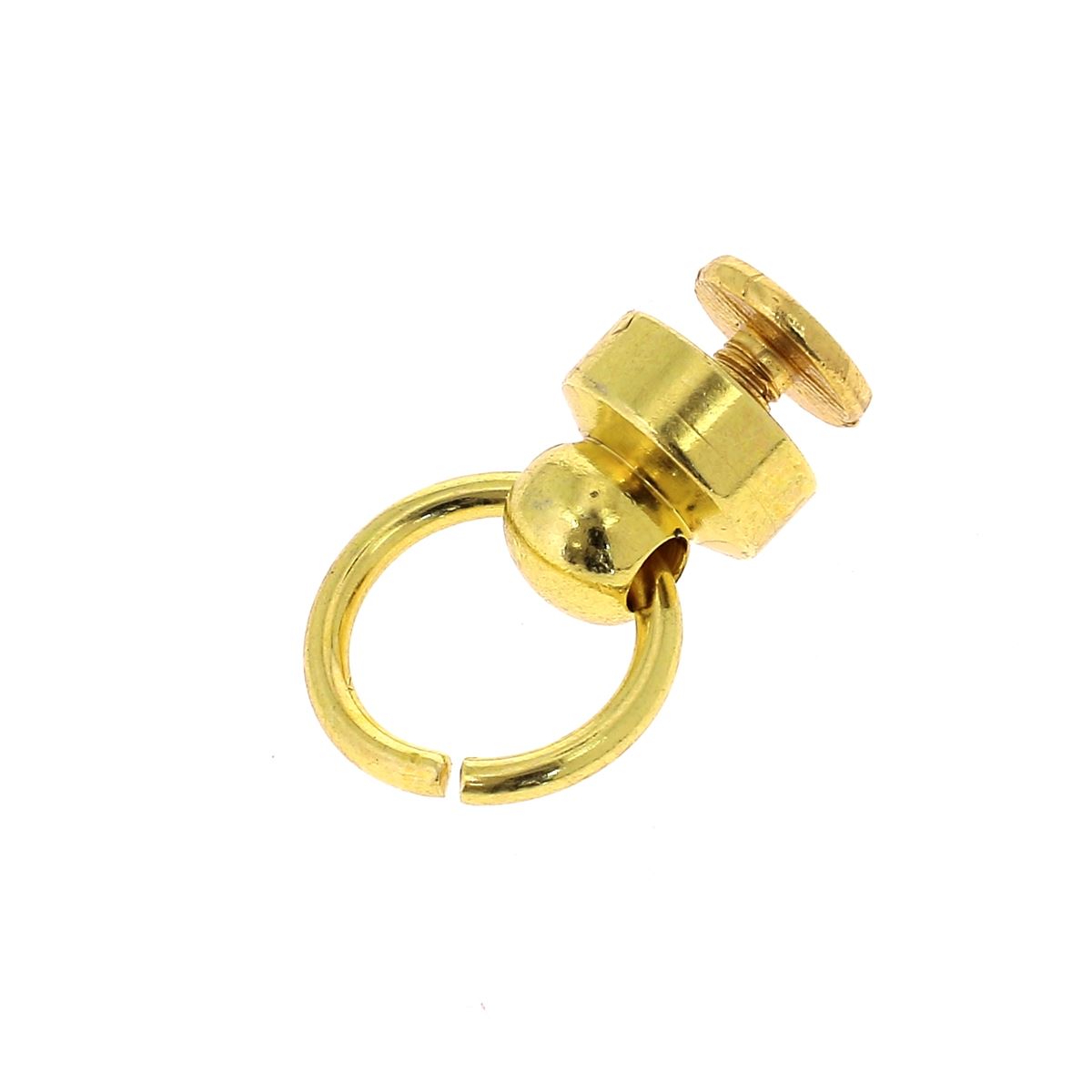 Bouton de col en laiton avec anneau de 9 mm, accessoire élégant pour vêtements.