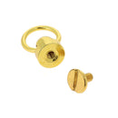Bouton de col en laiton avec anneau de 9 mm, accessoire élégant pour vêtements, image montrant le détail du bouton.