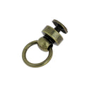 Bouton de col avec anneau de 9mm en laiton vieilli, accessoire élégant pour vêtements.