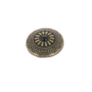 Concho à visser rond Zalij de 20mm, accessoire noir pour cuir ou textile, image montrant la surface et la fixation.