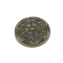 Concho en laiton massif vieilli de 19,5 mm, accessoire en laiton pour ceinture ou décoration, image montrant le détail du produit
