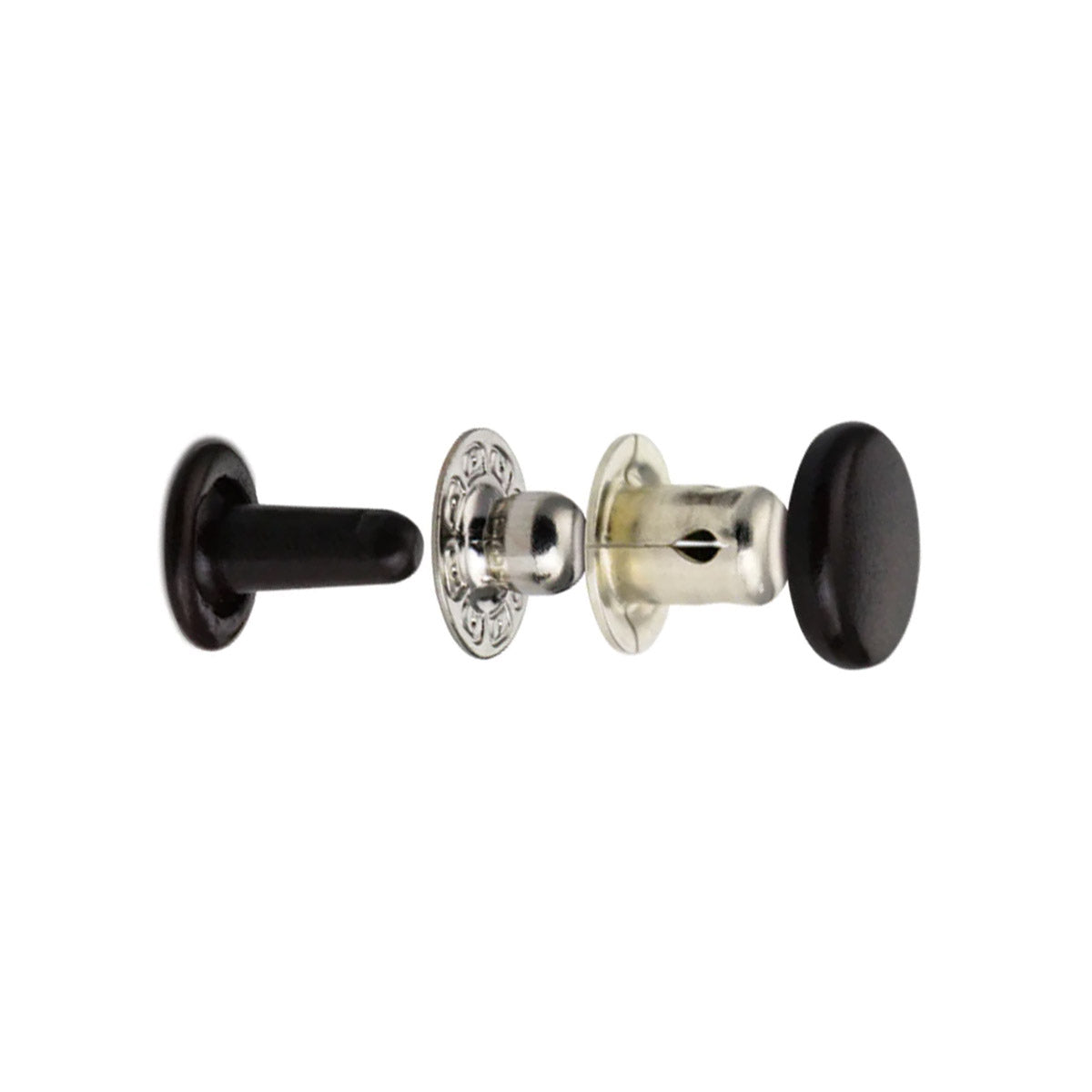 Lot de 10 boutons pression noirs SEGMA SNAPS LINE 16 de 10mm, accessoires de couture de la marque Ivan.