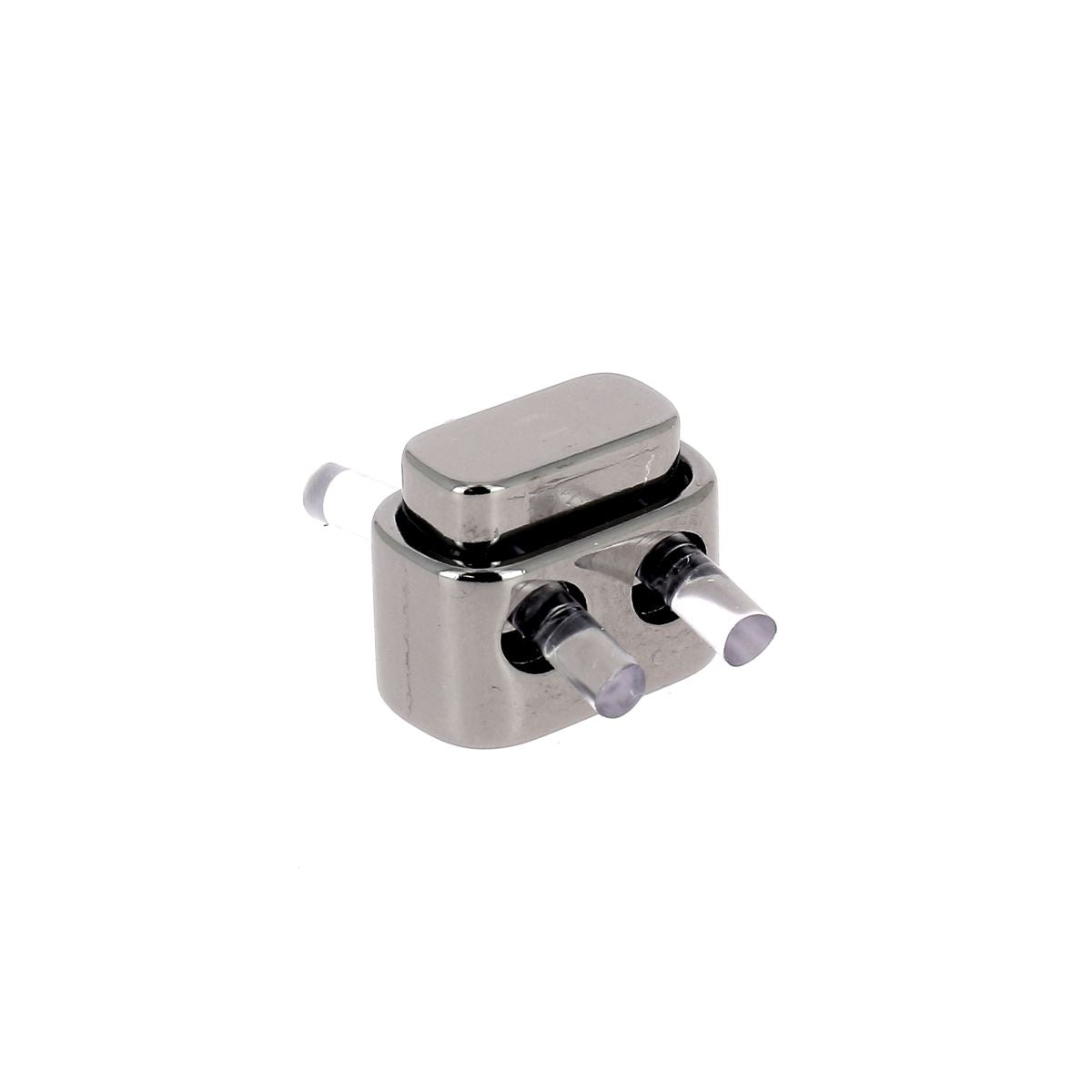 Fermoir stop lacet en métal pour lacets de 2,5 mm, accessoire de fixation pour chaussures ou cordons, couleur argentée.