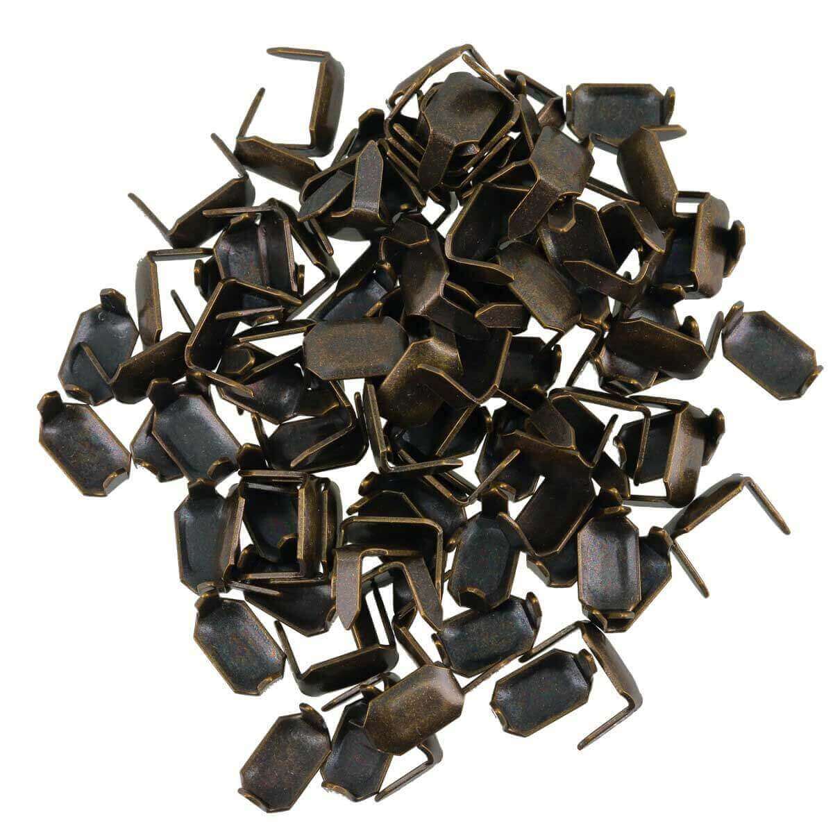 Lot de 100 agrafes en laiton vieilli pour passer en cuir, accessoires de finition pour maroquinerie Deco Cuir