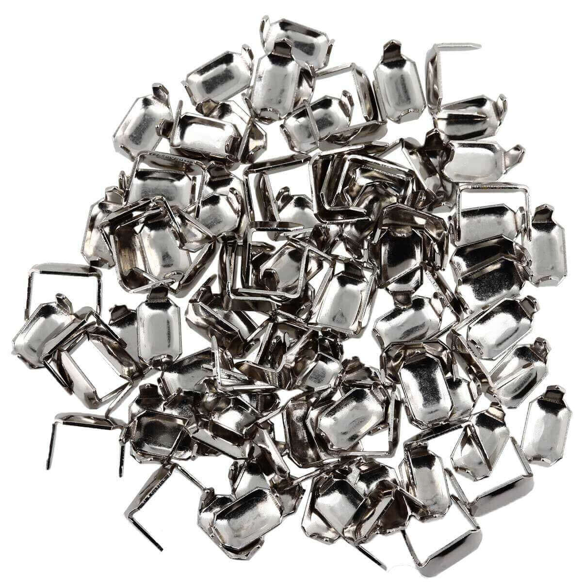 Lot de 100 agrafes en nickel pour passant en cuir, accessoires de finition pour maroquinerie Deco Cuir