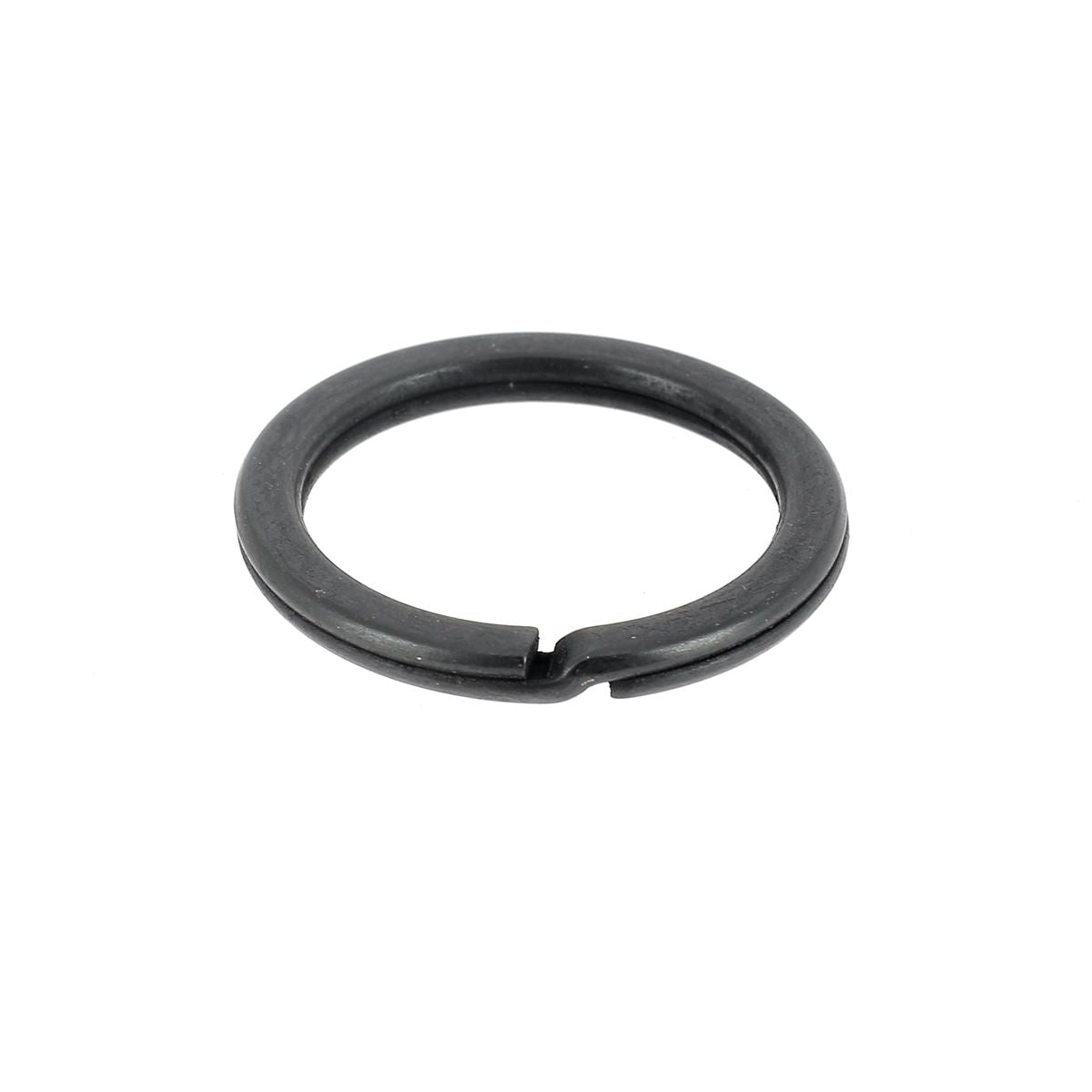 Anneau plat de porte-clés Deco Cuir, bouclerie en brun noir, diamètre 22mm, utilisé pour clés ou accessoires.