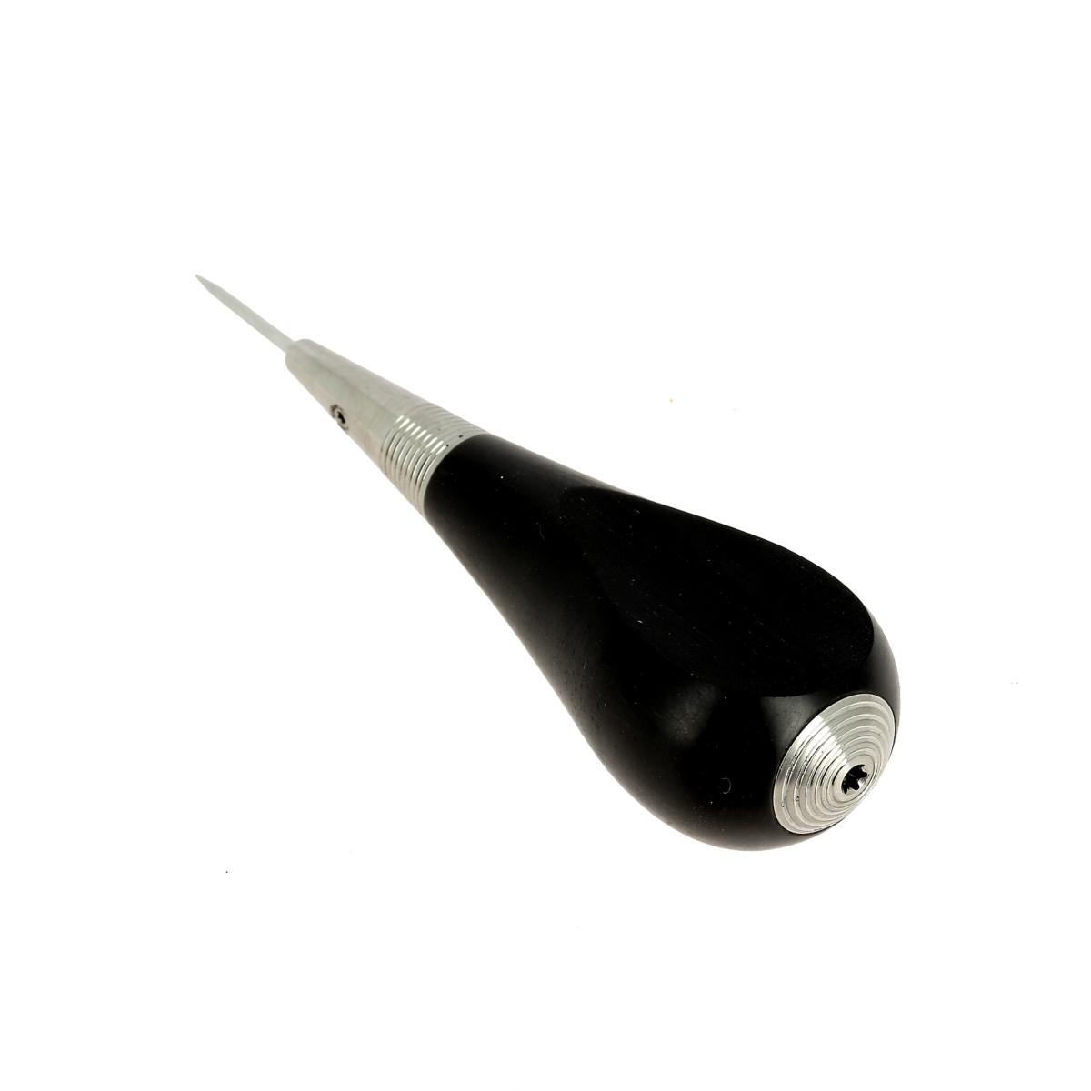 Alêne aux pinces maroquinerie Jérôme David Excellence, 2mm, avec manche en bois, utilisée pour la couture et la fixation du cuir.