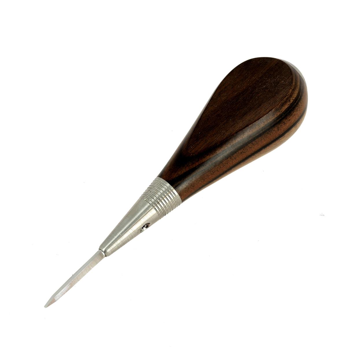 Alêne aux pinces sellier Jérôme David Excellence, 3mm, avec manche en macassar, outil pour travaux de sellerie.