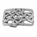 Boucle de ceinturon en argent vieilli avec nœud celtique, style bouclerie de 30 mm, design artisanal pour ceinture.