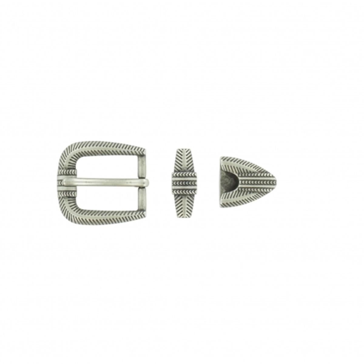Boucle de ceinture NEL en argent vieilli de 25mm, style mexicain, en bouclerie pour accessoires de mode.
