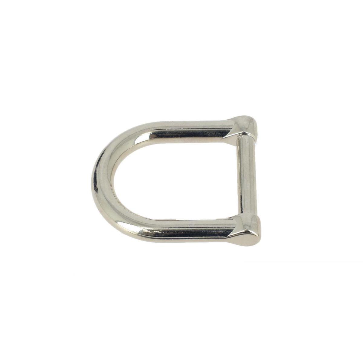 Poignée moulée en nickelé de 30 mm pour bouclerie, vue rapprochée montrant la texture et la finition du produit.