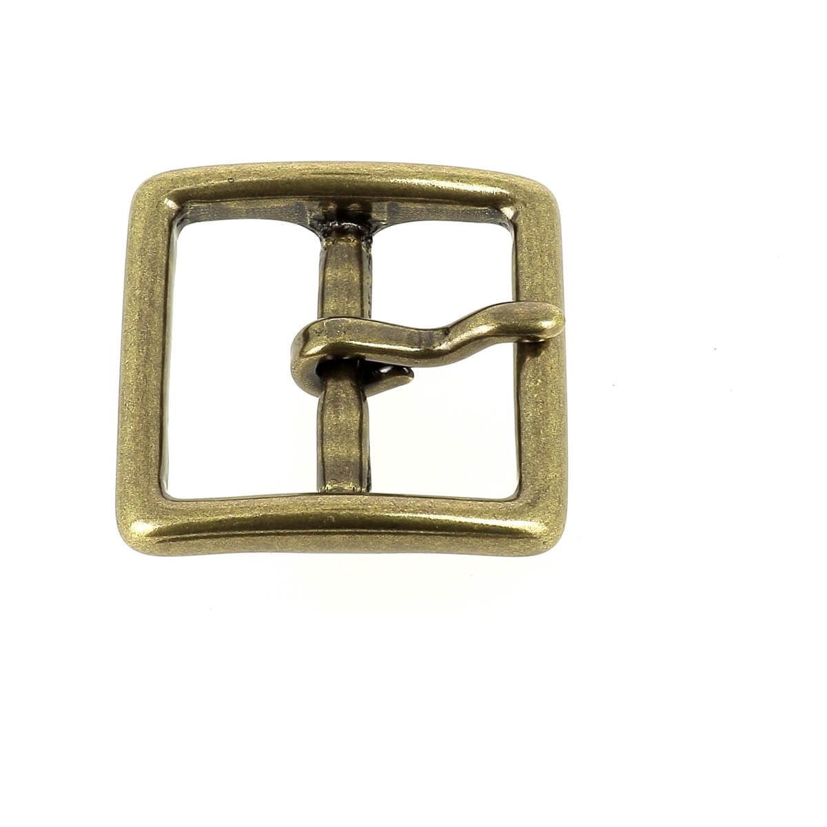 Boucle de ceinture double en laiton massif, bouclerie élégante et robuste, pour ceinture en cuir ou tissu.
