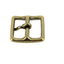 Boucle de ceinture double en laiton massif, style bouclerie, avec finition lisse et solide, pour ceinture en cuir.