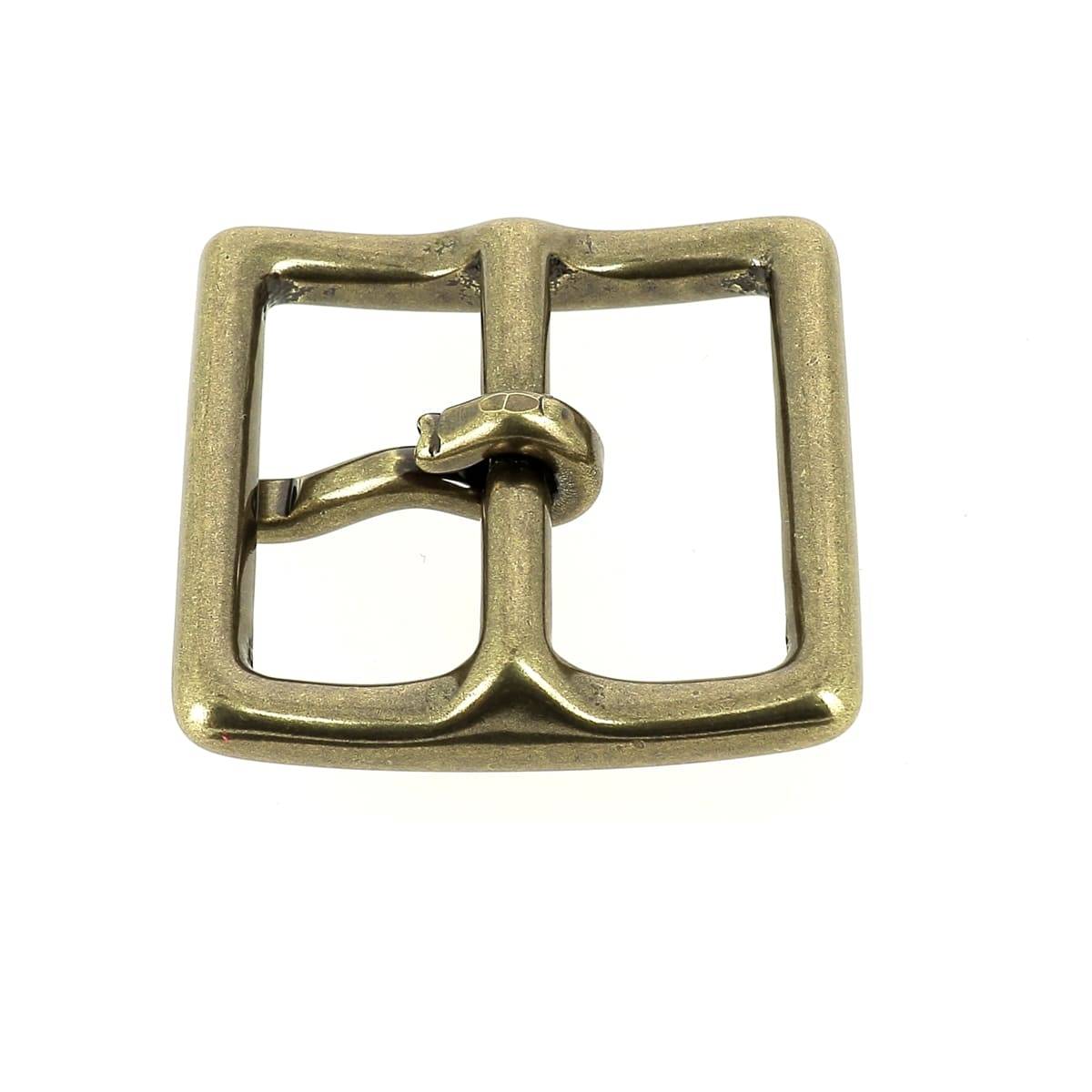 Boucle de ceinture double en laiton massif, bouclerie de haute qualité, finition lisse, pour ceinture en cuir ou tissu.