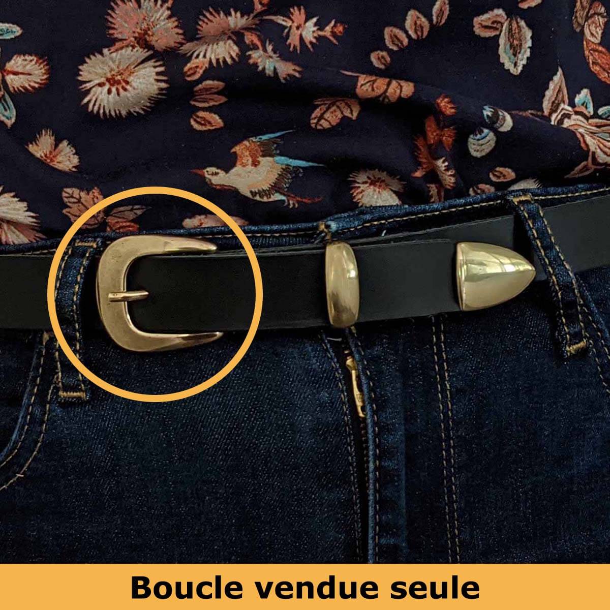 Boucle de ceinture TAM en laiton vieilli, 25mm, accessoire de bouclerie pour ceinture en cuir ou tissu.