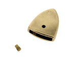 Embout de ceinture TAM en laiton vieilli, 25 mm, bouclerie pour ceinture en cuir, finition vintage.