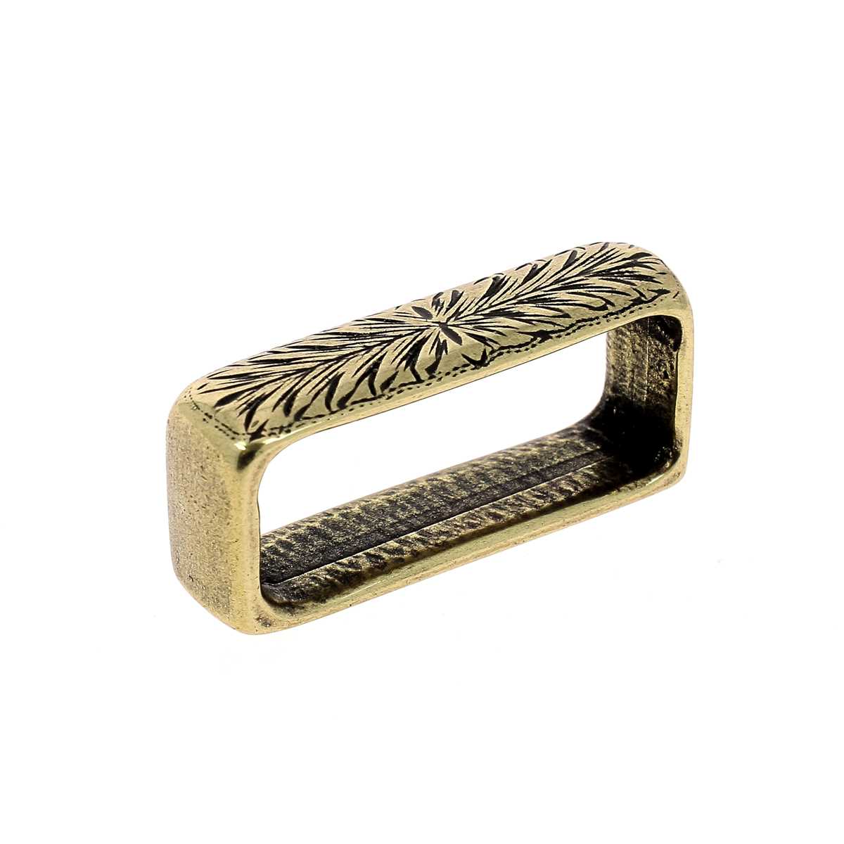 Passant de ceinture PAZ 30mm en bouclerie, finition métallique, utilisé pour la fabrication de ceintures robustes et durables.