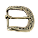 Boucle de ceinture VIC de 30mm en bouclerie, finition métallique, conçue pour ceintures en cuir ou tissu.