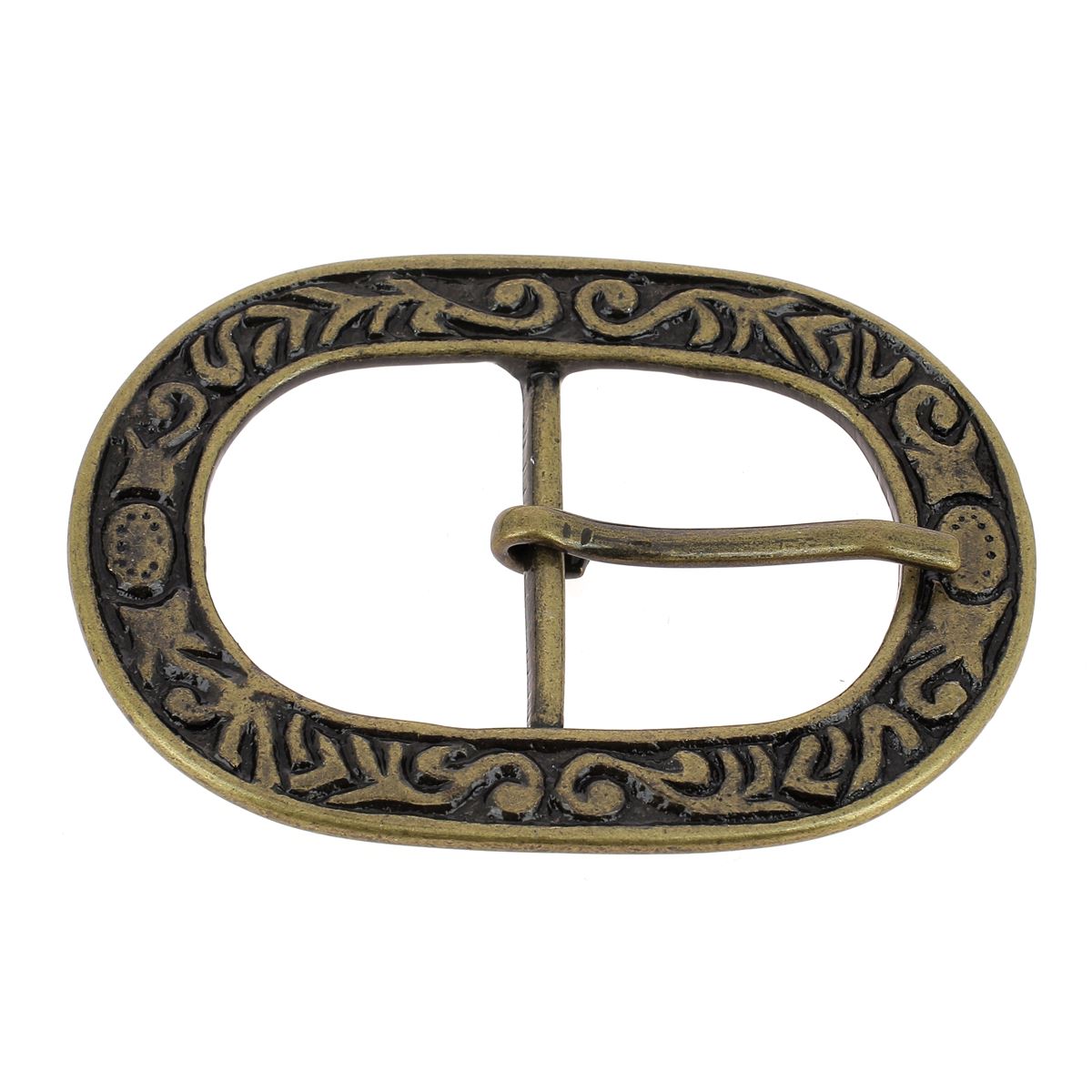 Boucle de ceinture double en laiton massif PHU, finition laiton vieilli, 34 mm, accessoire de bouclerie pour ceinture.