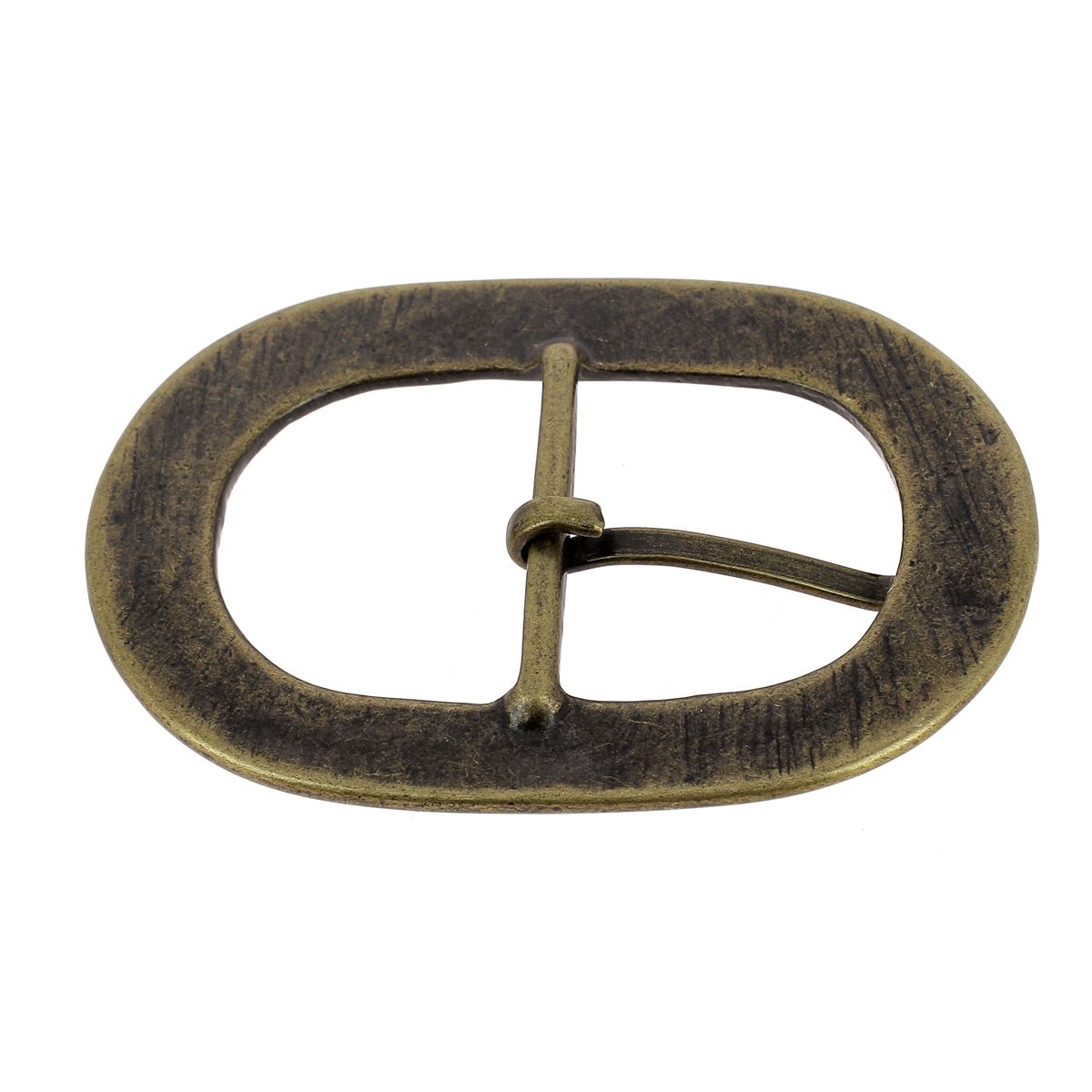 Boucle de ceinture double en laiton massif PHU, finition laiton vieilli, 34mm, avec détails en laiton sur la boucle.