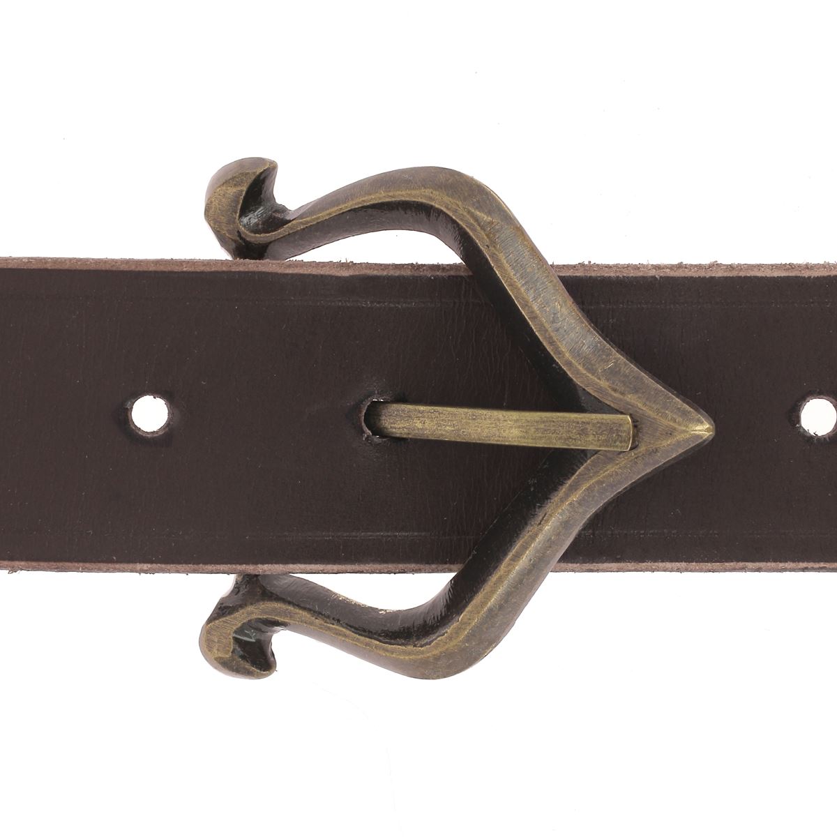 Boucle de ceinture en laiton massif TRY, finition laiton vieilli, 32mm, boucle de ceinture en bouclerie élégante et durable.