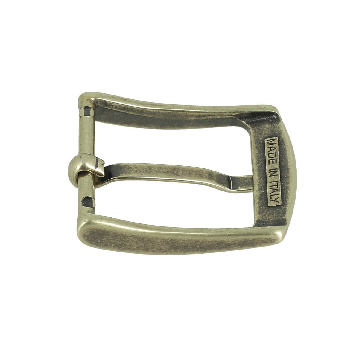 Boucle de ceinture LIA 25mm en acier, pièce de bouclerie pour ceinture, finition métallique, vue rapprochée.