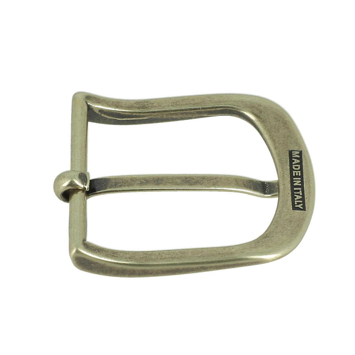 Boucle de ceinture REX 30mm en bouclerie, fixation robuste en métal, vue de face sur fond blanc.