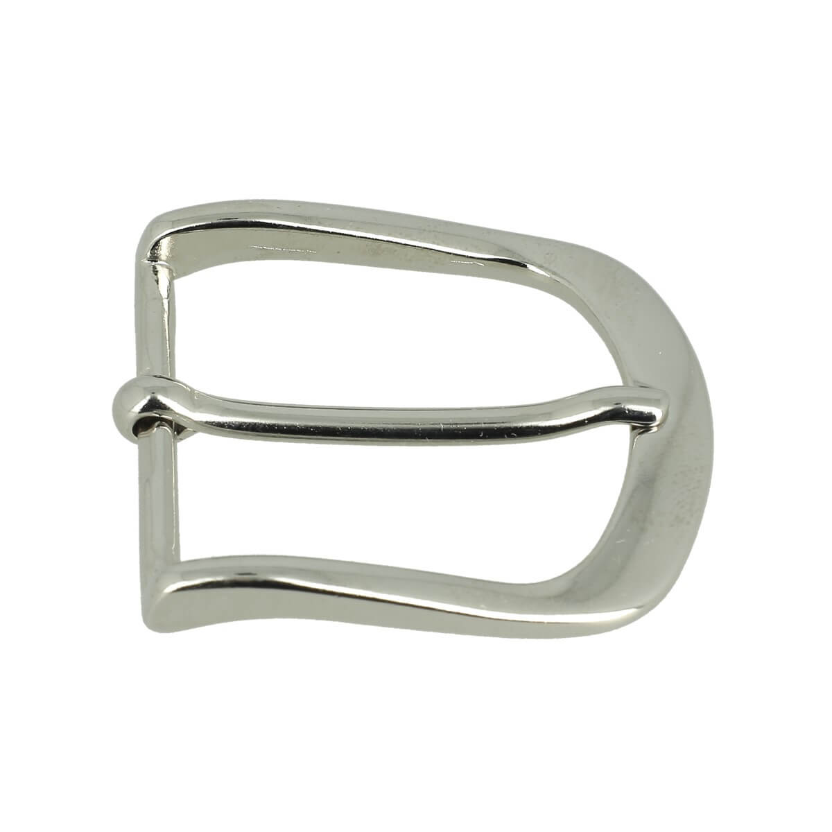 Boucle de ceinture REX 30mm en bouclerie, finition métallique, utilisée pour la fixation de ceinture en cuir ou tissu.